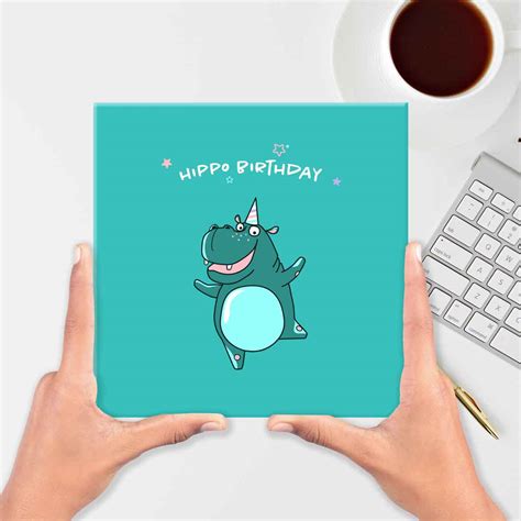 'Hippo Birthday' Chocolate Card - Yumbles.com