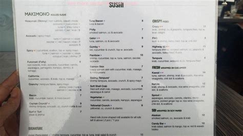 Menu at Soi Bistro restaurant, Fort Walton Beach