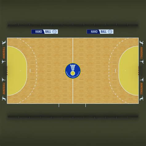 Handball court 3D Model in Playground 3DExport