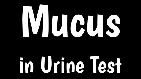 Mucus Threads In Urine Men