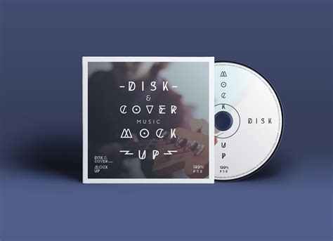 Free CD Disk & Album Cover Title Mockup PSD - Good Mockups