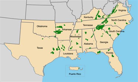 Map Of The Southeast Region Of The United States - Maping Resources