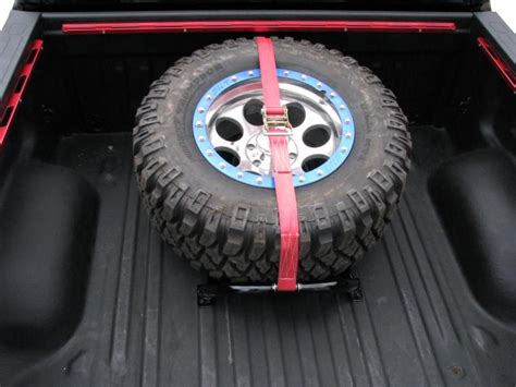 In Bed Spare Tire Carrier Universal 35-37 Inch Tire Strap Included ...