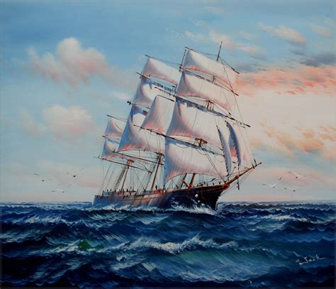 Sailing Ship 10, Quality Hand Painted Oil Painting 20x24in | eBay