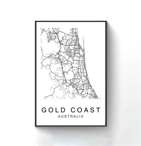 Gold Coast Map Gold Coast City Map Map Poster Map Print | Etsy