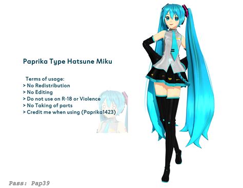 [MMD Original Model] Paprika Type Hatsune Miku by paprika1423 on DeviantArt