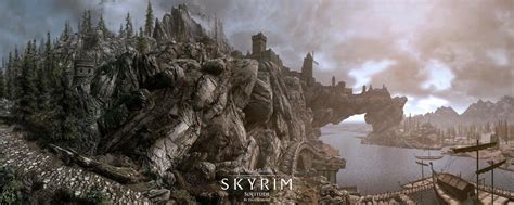 Download A Stunning View of the City of Solitude in Skyrim Wallpaper ...