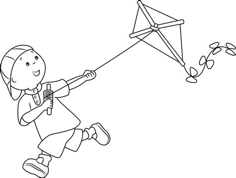 Kite Flying Pages Coloring Pages