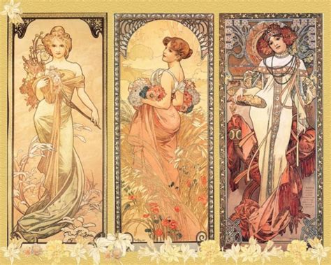 Art NOUVEAU ART Print Poster is FABULOUS Alphonse Mucha Named Seasons ...