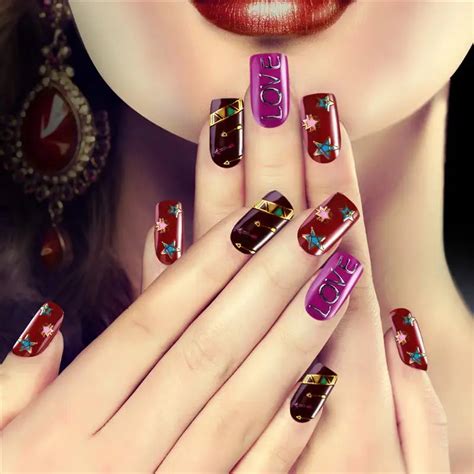 30PCS Creative Women Nail Stickers Decals 3D Nail Art Designs Nails Art ...