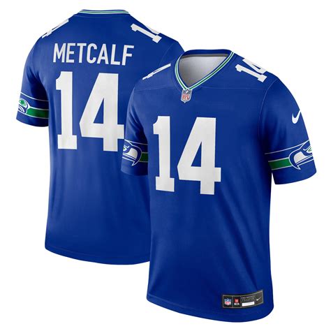 Men's Nike DK Metcalf Royal Seattle Seahawks Throwback Legend Player Jersey