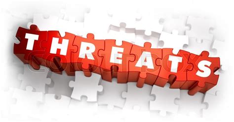 Threats - Word on Red Puzzles. 3D Render. | Stock Photo | Colourbox