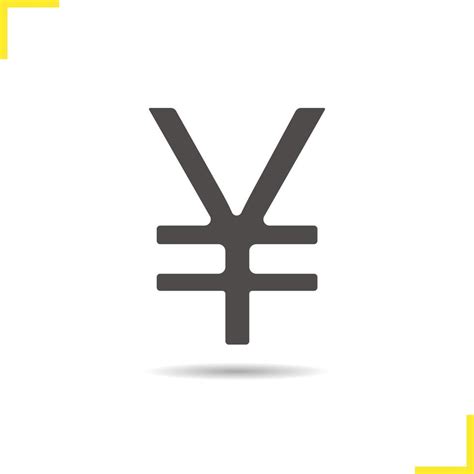 Yen sign icon. Drop shadow Japan sign silhouette symbol. Japan currency ...