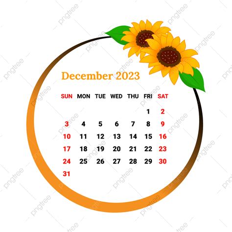 December Calendar Vector Design Images, 2023 December Month Calendar ...