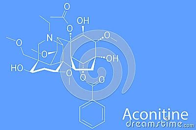 Skeletal Formula Of Aconitine Molecule. Chemical Structure Vector ...