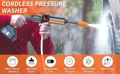 Amazon.com : Portable Cordless Pressure Washer Car Wash Spray Gun High ...