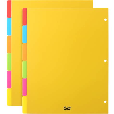 Buy Mr. Pen- Binder Dividers, 6 Tab Dividers, Pack of 2 Sets (12 ...