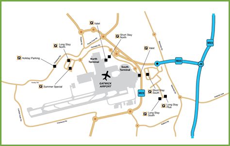 Gatwick car parking space Map - London - Ontheworldmap.com