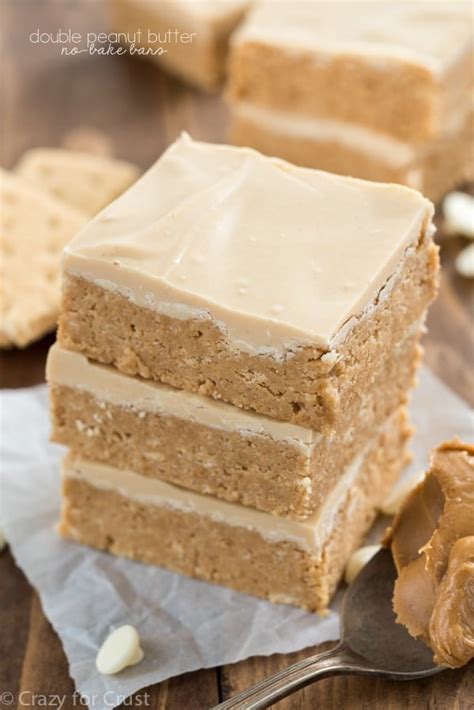 No-Bake Double Peanut Butter Bars - Crazy for Crust