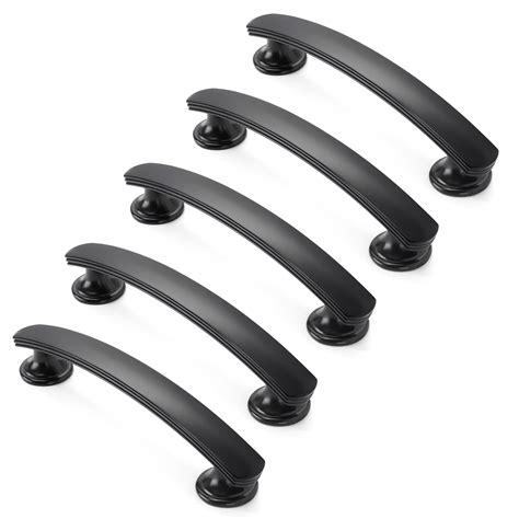 Matte Black Kitchen Cabinet Hardware / 5 Pack Matte Flat Black Cabinet ...