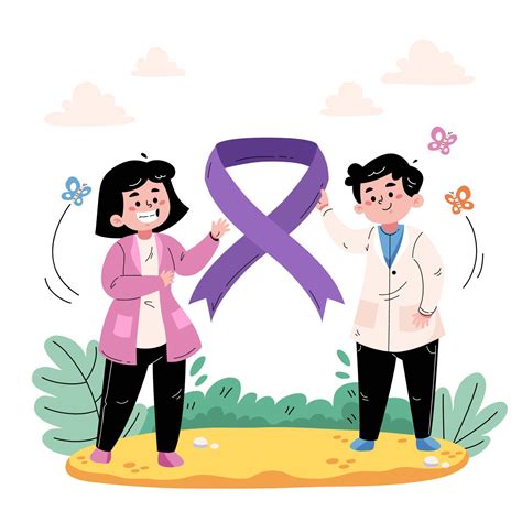 Couple on Cancer Survivor Event Concept Art 8128041 Vector Art at Vecteezy