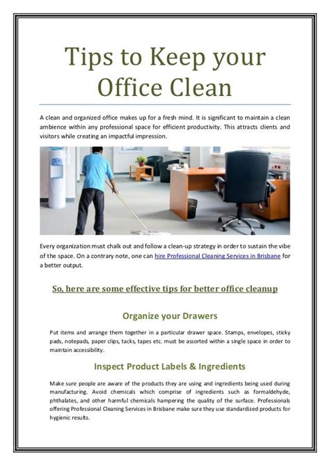 Tips to keep your office clean