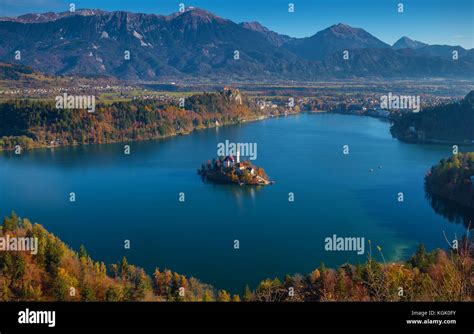 Bled, Slovenia - Sunrise at lake Bled taken from Osojnica viewpoint ...