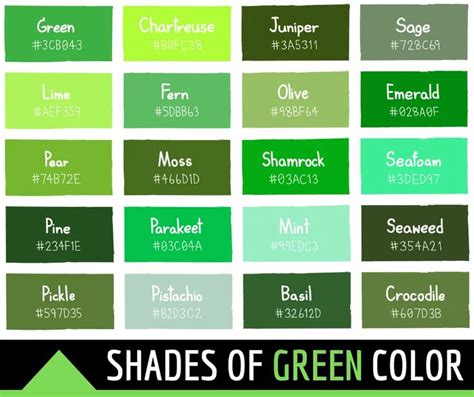 shades of green color with the text shades of green color