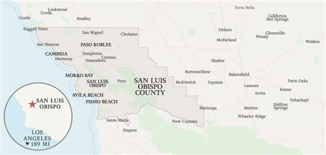 San Luis Obispo County Map