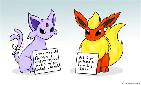 Pokeshaming: Espeon and Flareon by Neon-Juma on deviantART | Pokemon ...