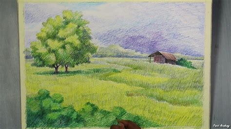 How To Draw Landscapes With Colored Pencils Step By Step - Paper ...