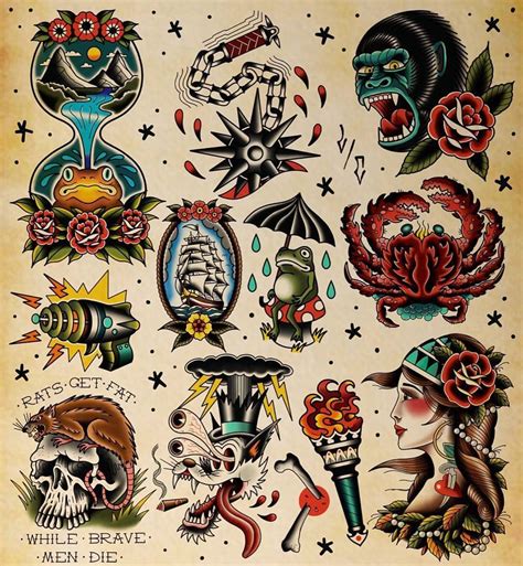 American Traditional Tattoo Flash Art Print | ubicaciondepersonas.cdmx ...