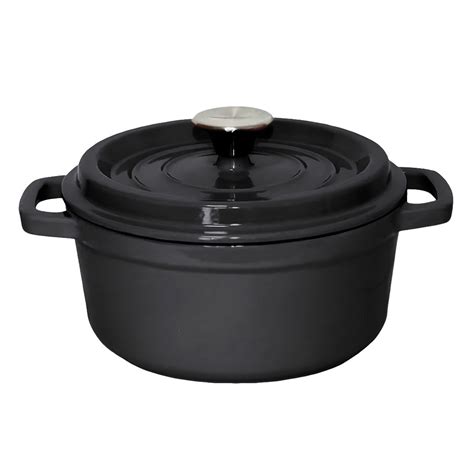 SOGA Cast Iron Stewpot Casserole Stew Cooking Pot With Lid 3.6L Black ...