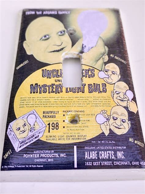 Uncle Fester Mystery Light Bulb Light Switchplate Addams - Etsy