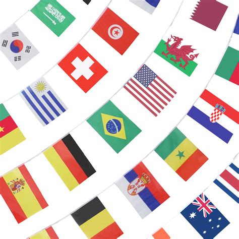 2022 World Cup 32 Countries 33 Feet String Flags (8x12 Inch) Anley ...