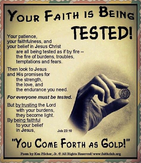 You Faith Is Being Tested | Inspirational quotes god, Scripture quotes ...