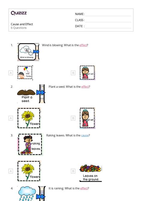 50+ Cause and Effect worksheets for Kindergarten on Quizizz | Free ...