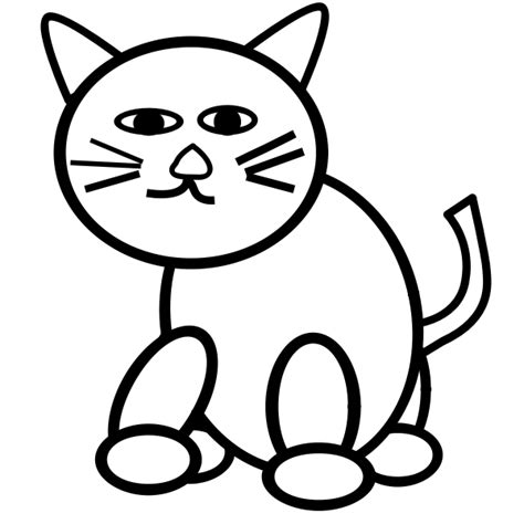 Vector clip art of black and white cartoon kitten | Free SVG