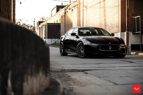 Black Maserati Ghibli Looking Fly On Custom Polished Silver Wheels ...