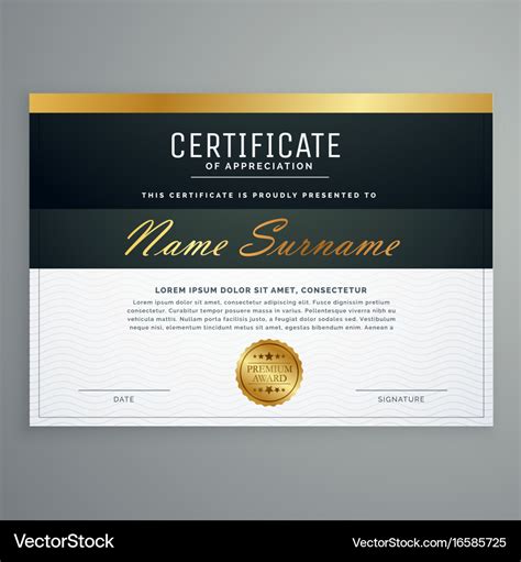 Premium certificate design diploma award template Vector Image