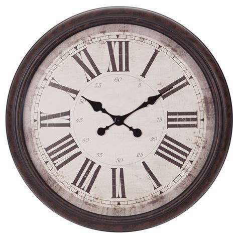 Patton Wall Decor 30" Antique Bronze Baldaud Roman Numeral Wall Clock ...