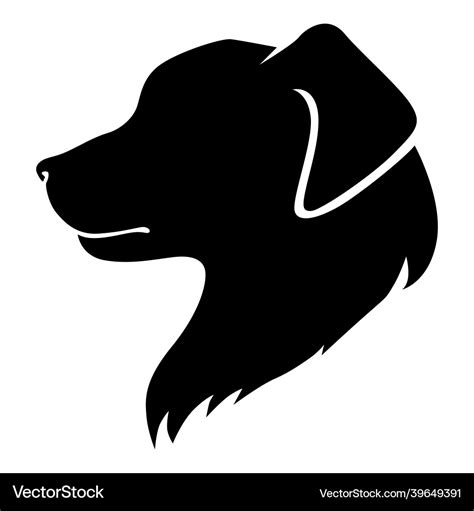 Dog head silhouette Royalty Free Vector Image - VectorStock