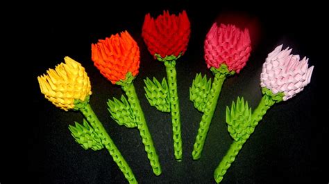 3D Origami small flower tutorial | DIY paper flower - YouTube