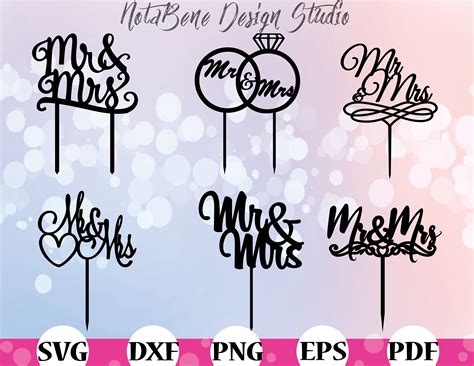 Mr & Mrs Cake Topper SVG Wedding Cake Toppers svg Cutting file | Etsy