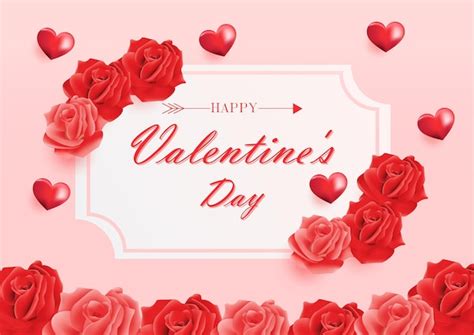 Premium Vector | Valentines Day Background with realistic flowers