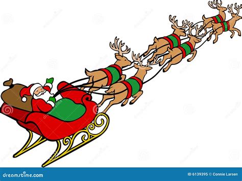 Santa Claus & Reindeer Sleigh Stock Vector - Illustration of corner ...