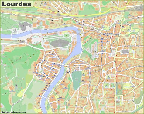 Lourdes City Centre Map - Ontheworldmap.com