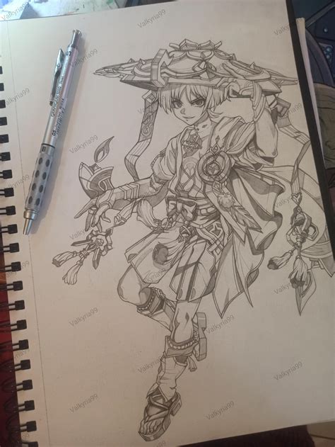 Wanderer drawing by me : r/ScaramoucheMains