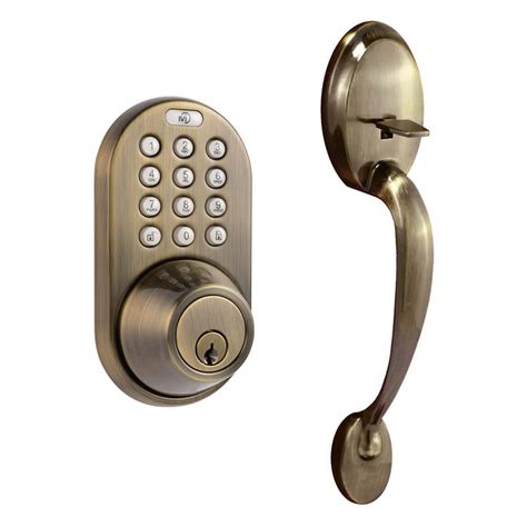 MiLocks Digital Deadbolt Door Lock and Passage Handleset Combo, Antique ...