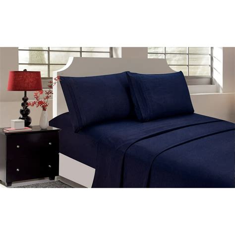 Bed Sheet Set for King Size Bed, Royal Blue Luxury 4-Piece Bed Set ...